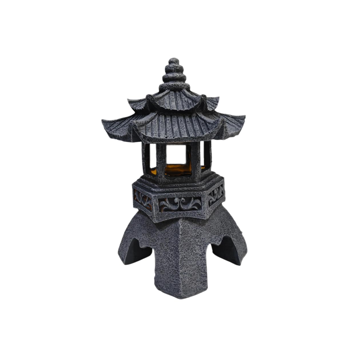 YLSMILE pagoda beside ruler showing compact size and scale