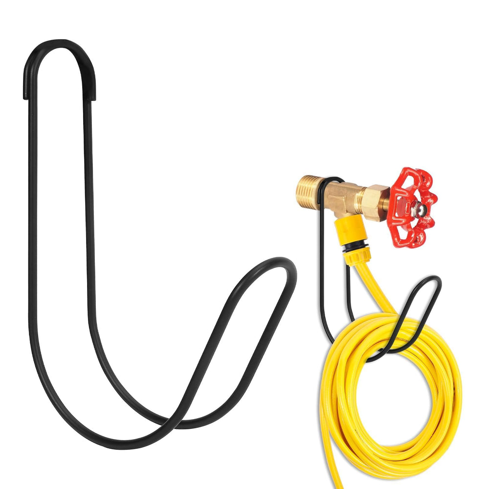 Yoniccal front view of matt black stainless steel hook showing compact shape and durability