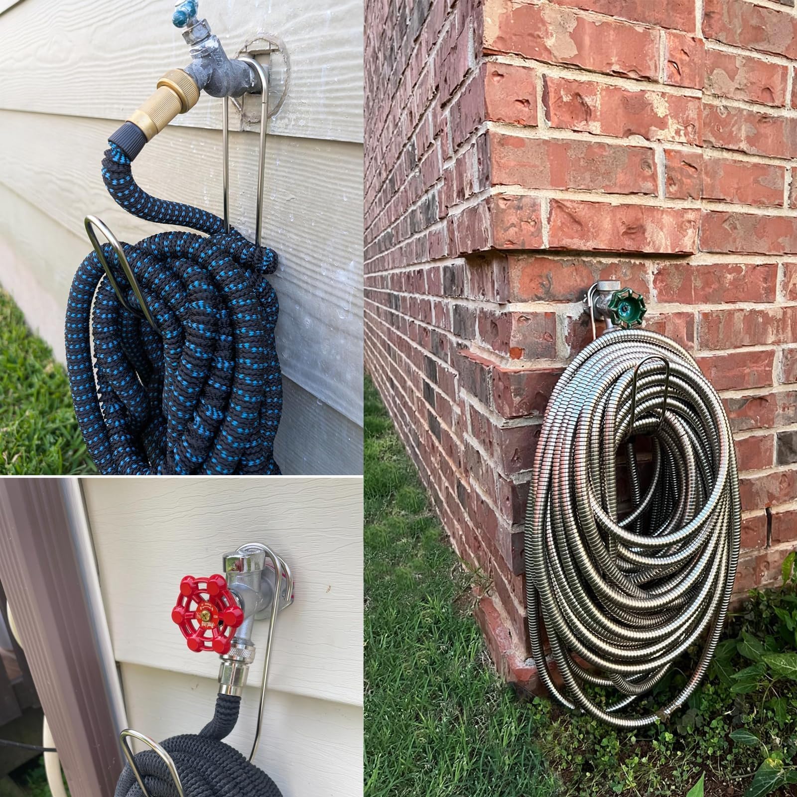 Yoniccal hook in patio setting organizing hose and freeing floor space