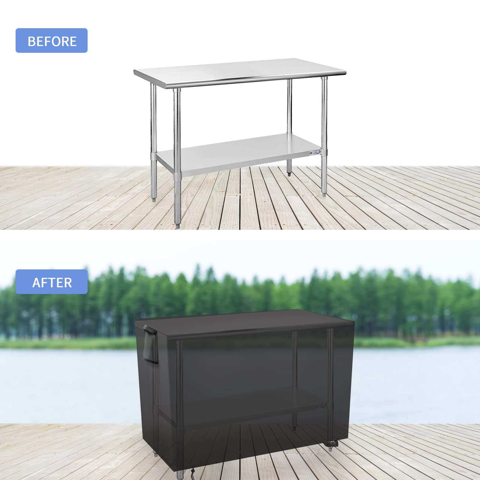 Youlvy cover in use on a patio grill cart preventing weather damage