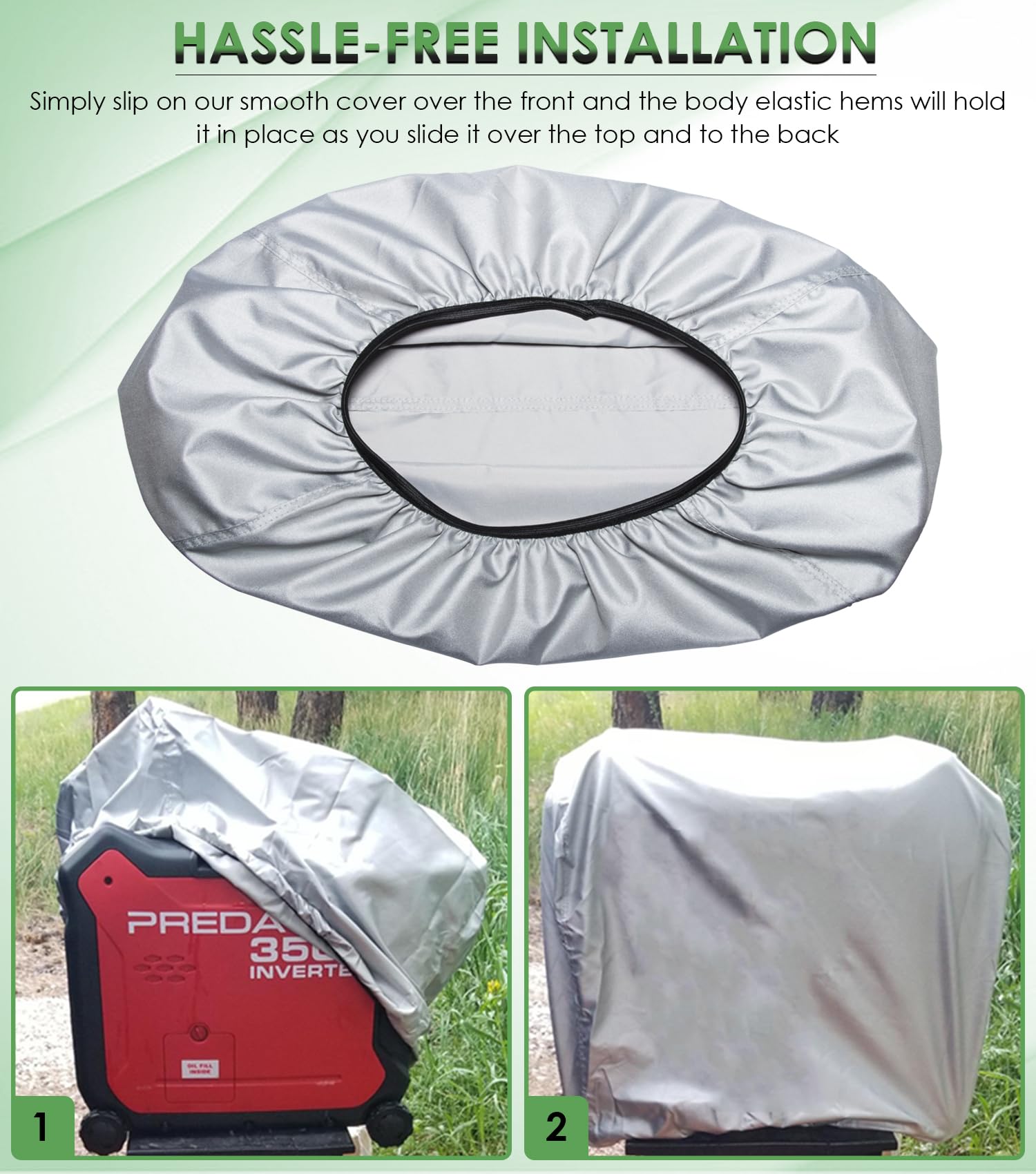 Yoursme covered generator in backyard storage protecting equipment