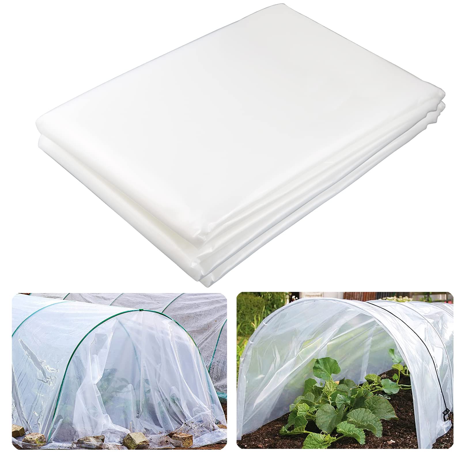 Yowlieu clear front view showing full sheet protecting plants