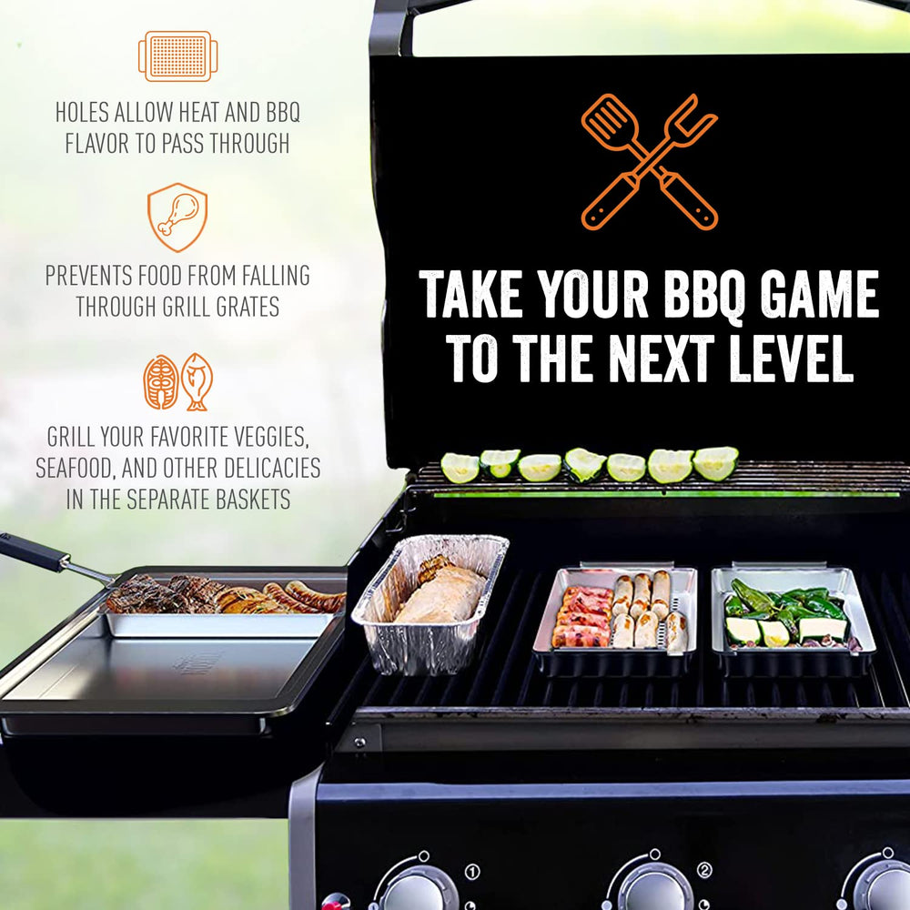 Yukon Glory clip-on handle attached to basket for safe lifting and serving from the grill