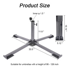 YZZHAJ adjustable center collar top view secures 1–1.5 inch poles