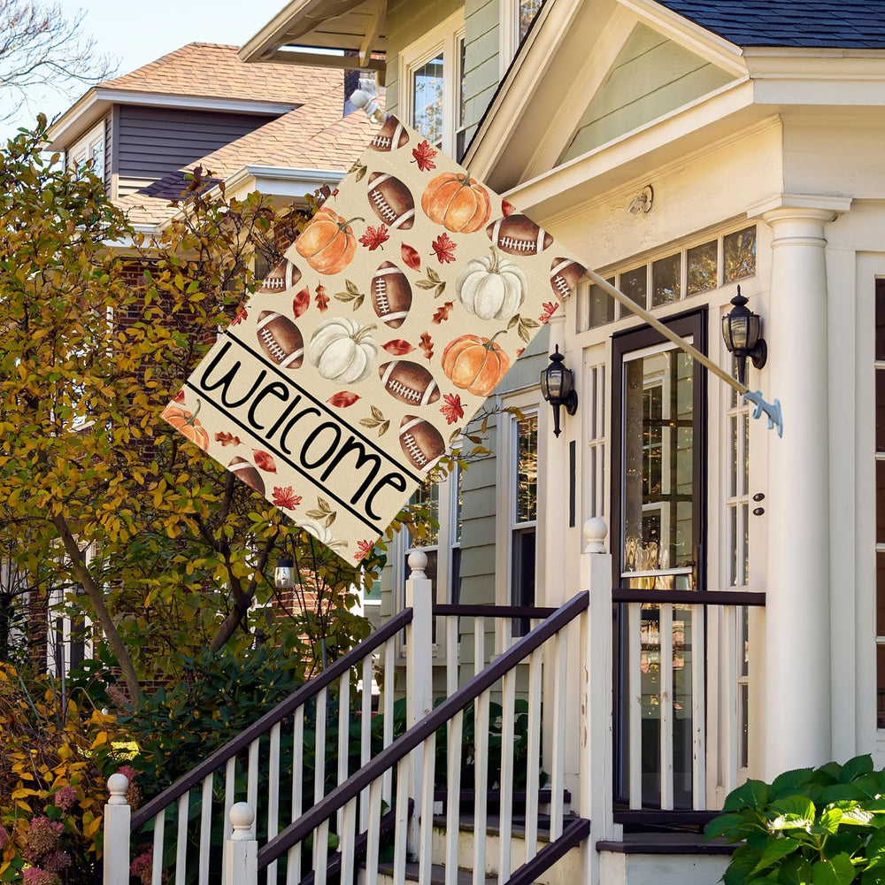 ZAEW flag installed on porch adding seasonal color and curb appeal