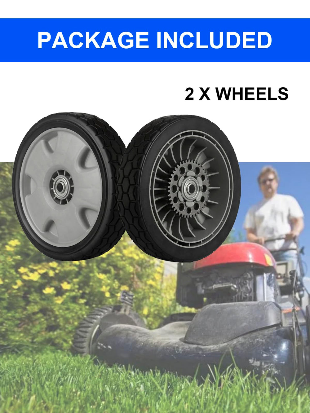 ZALANA wheel in lawn setting showing consistent traction while mowing benefit