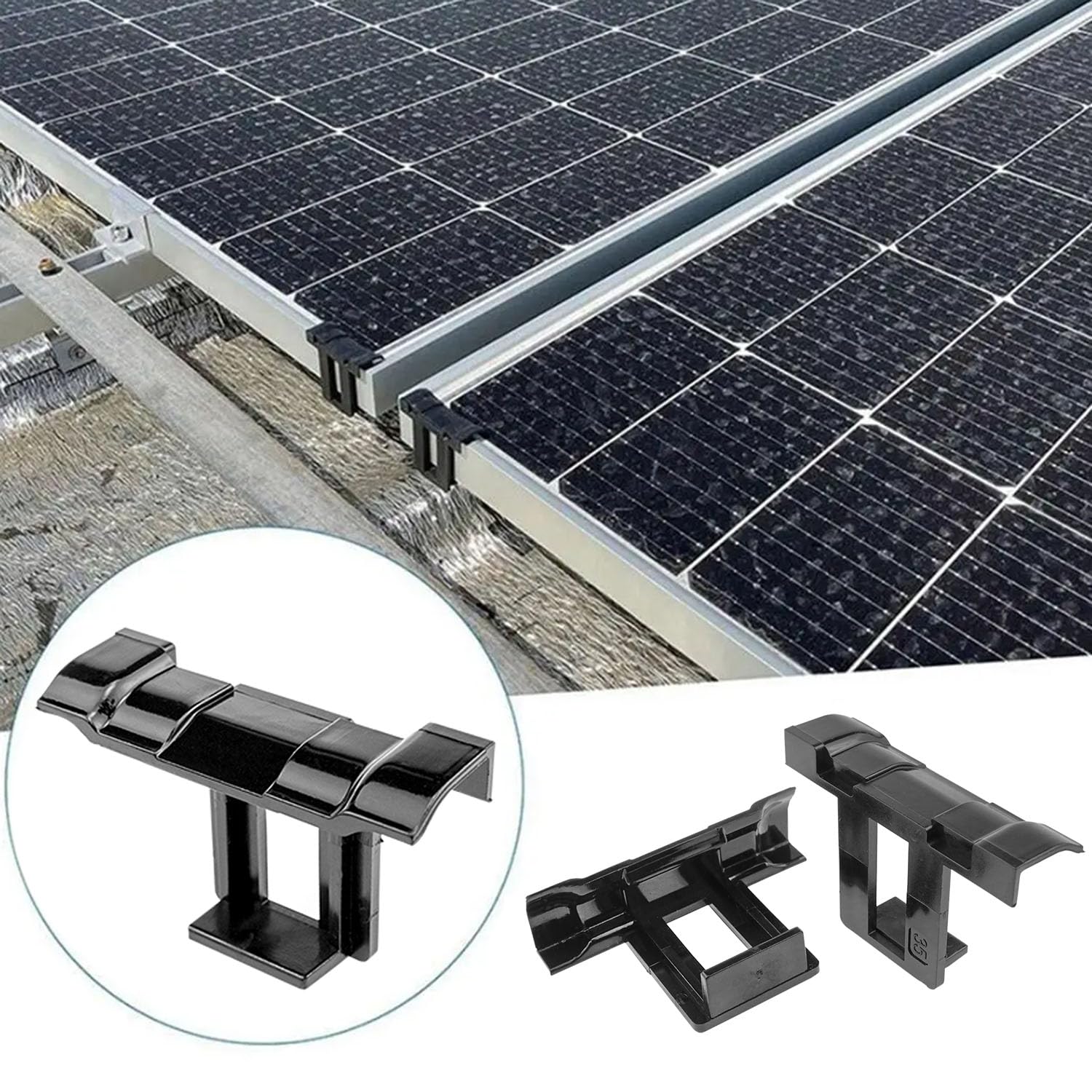 Zangc pack of 20 clamps scale comparison showing quantity for multi-panel installations and easy coverage