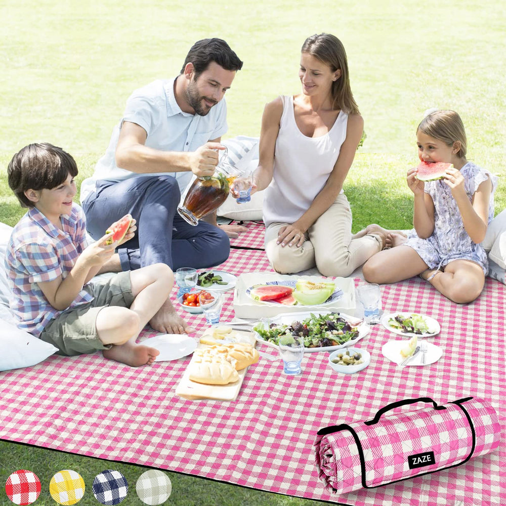 ZAZE front view folded blanket showing compact carry convenience