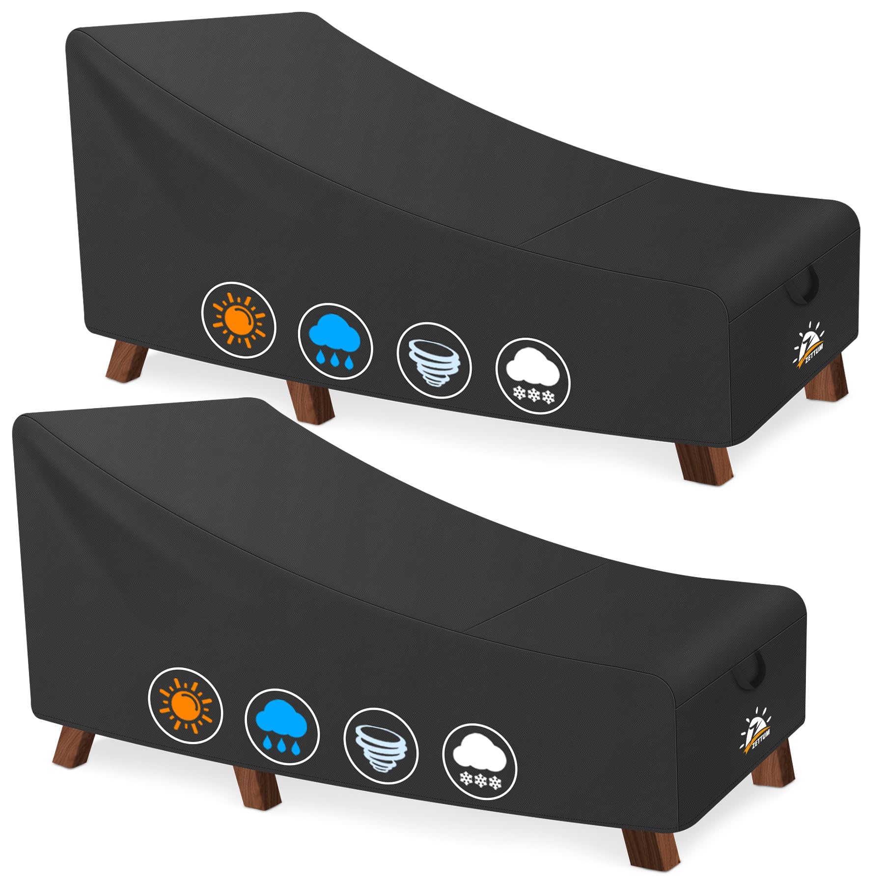 Zettum front view of two covers showing full fit and protection