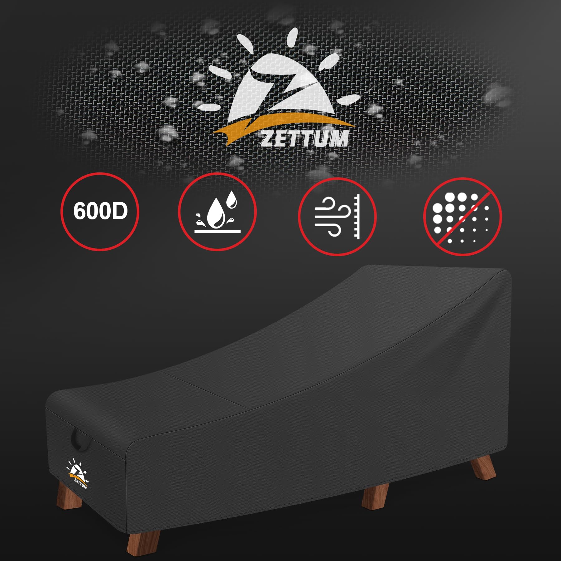 Zettum cover next to chair showing scale and correct 80x32x32 fit