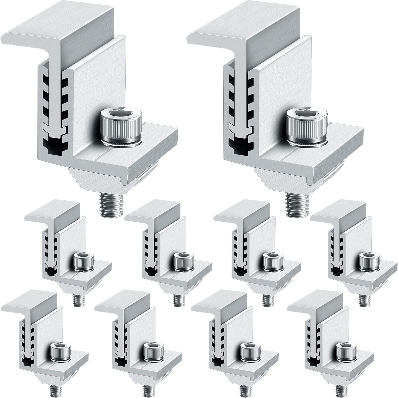 Zhengmy front view of 10-pack clamps showing compact corrosion-resistant finish