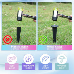 Zhengmy stakes installed along a garden pathway demonstrating secure mounting