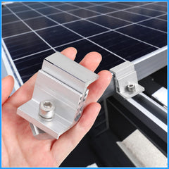 Zhengmy clamp gripping solar panel edge highlighting stable panel anchoring