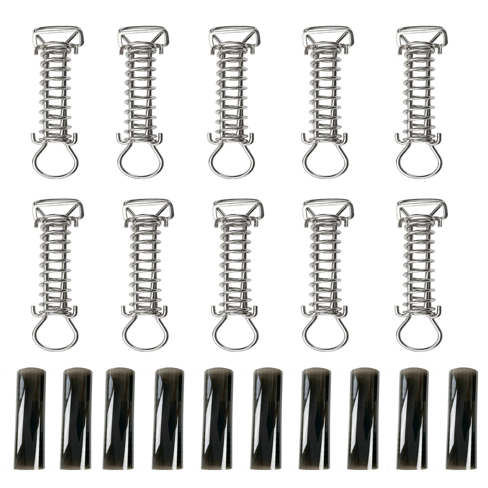 Zhouyiqiaoyu front packaging showing 10 heavy duty springs and clear labeling benefit durability