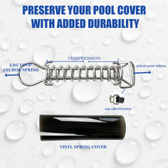 Zhouyiqiaoyu spring attached to pool anchor demonstrating secure fit and wind protection