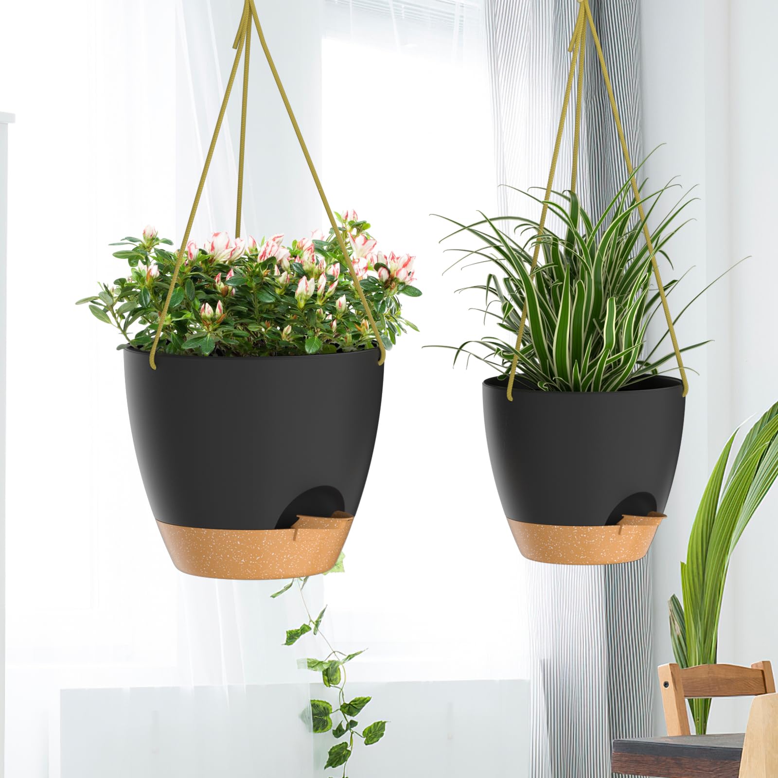 ZMTECH planter held by hand to show 8-inch opening and 6.9-inch height scale