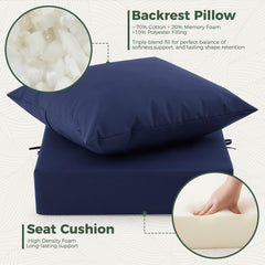 Zonamat back pillow detail showing memory foam blend for comfortable lumbar support