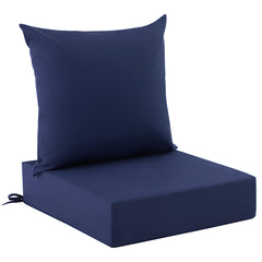 Zonamat front view of cushion set showing tidy outdoor-ready appearance and weather protection