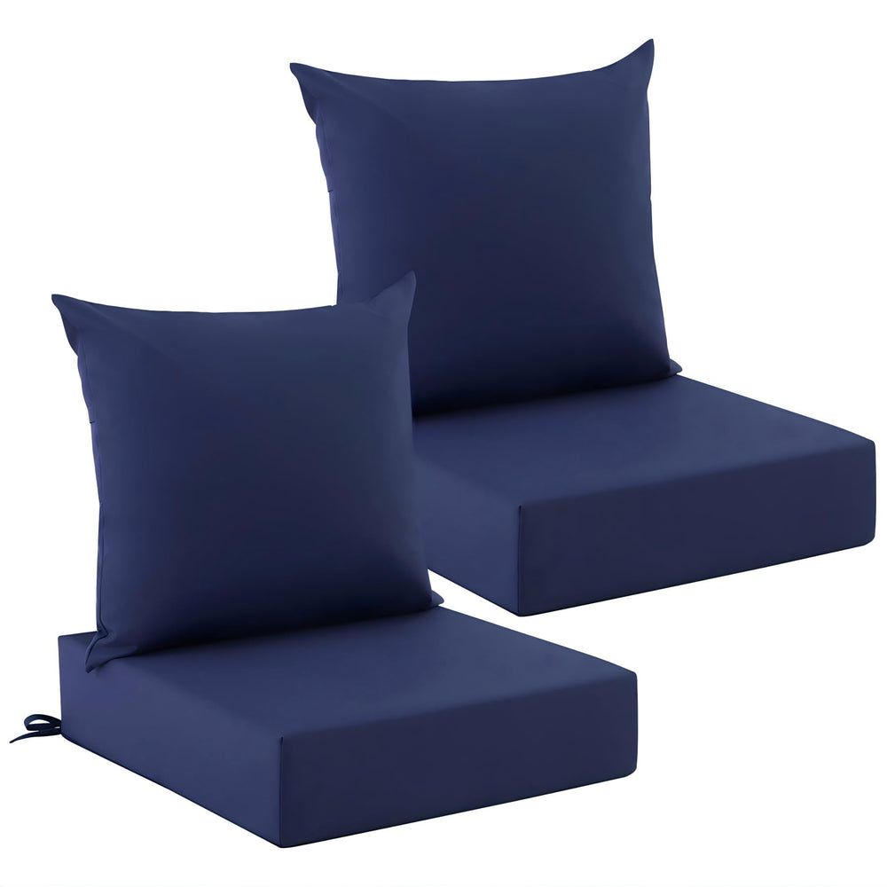 Zonamat front view patio set showing neat fit and inviting comfort