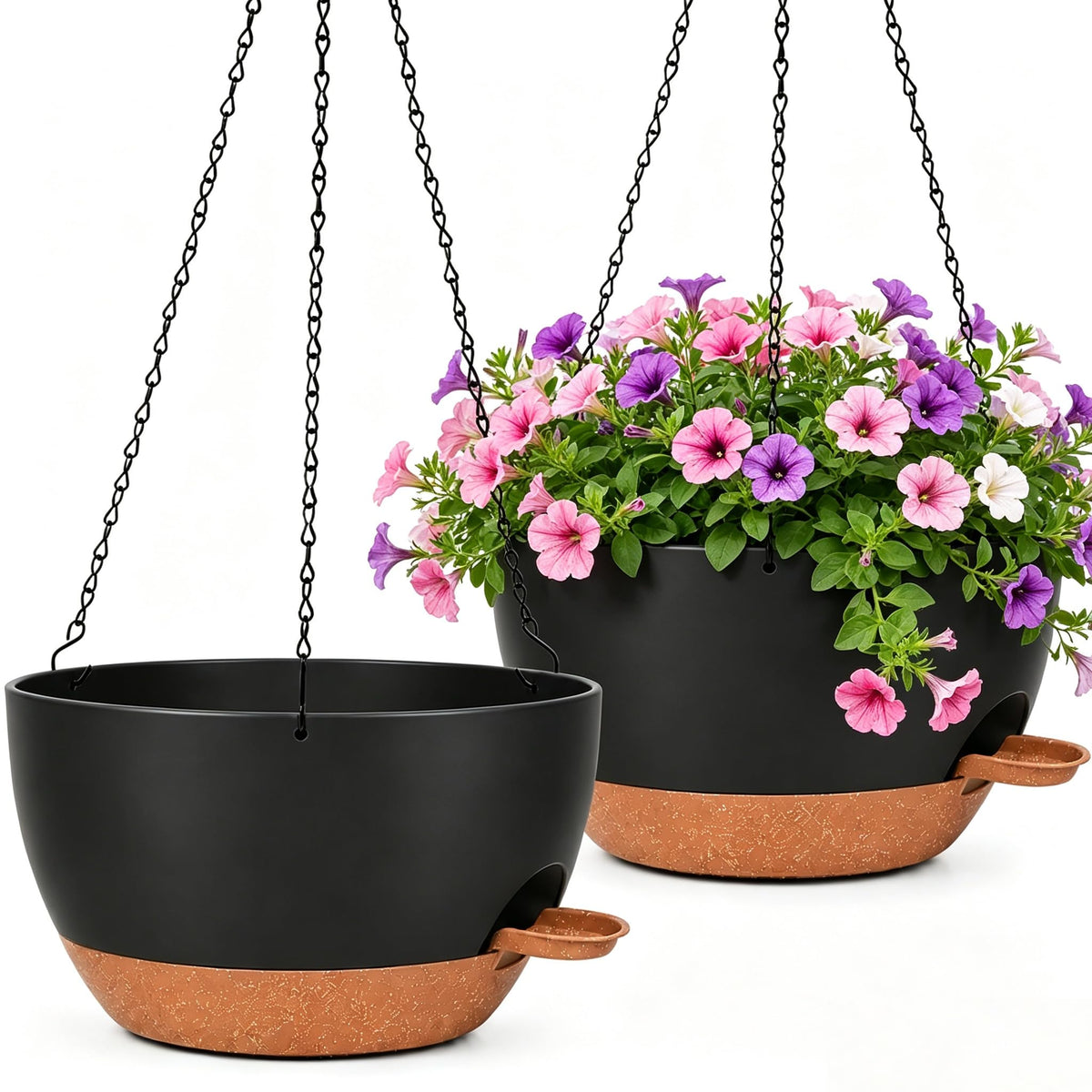 zople front view hanging planter shows elegant matte finish and shape benefit visibility