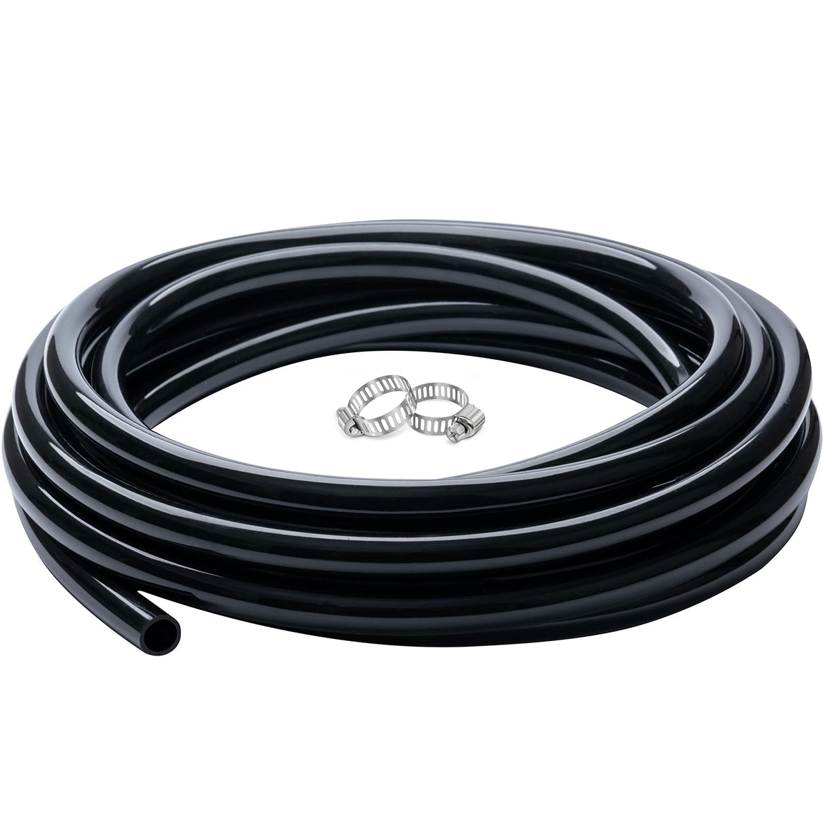 ZY-hosetube coiled 10 ft vinyl tubing showing compact storage and portability