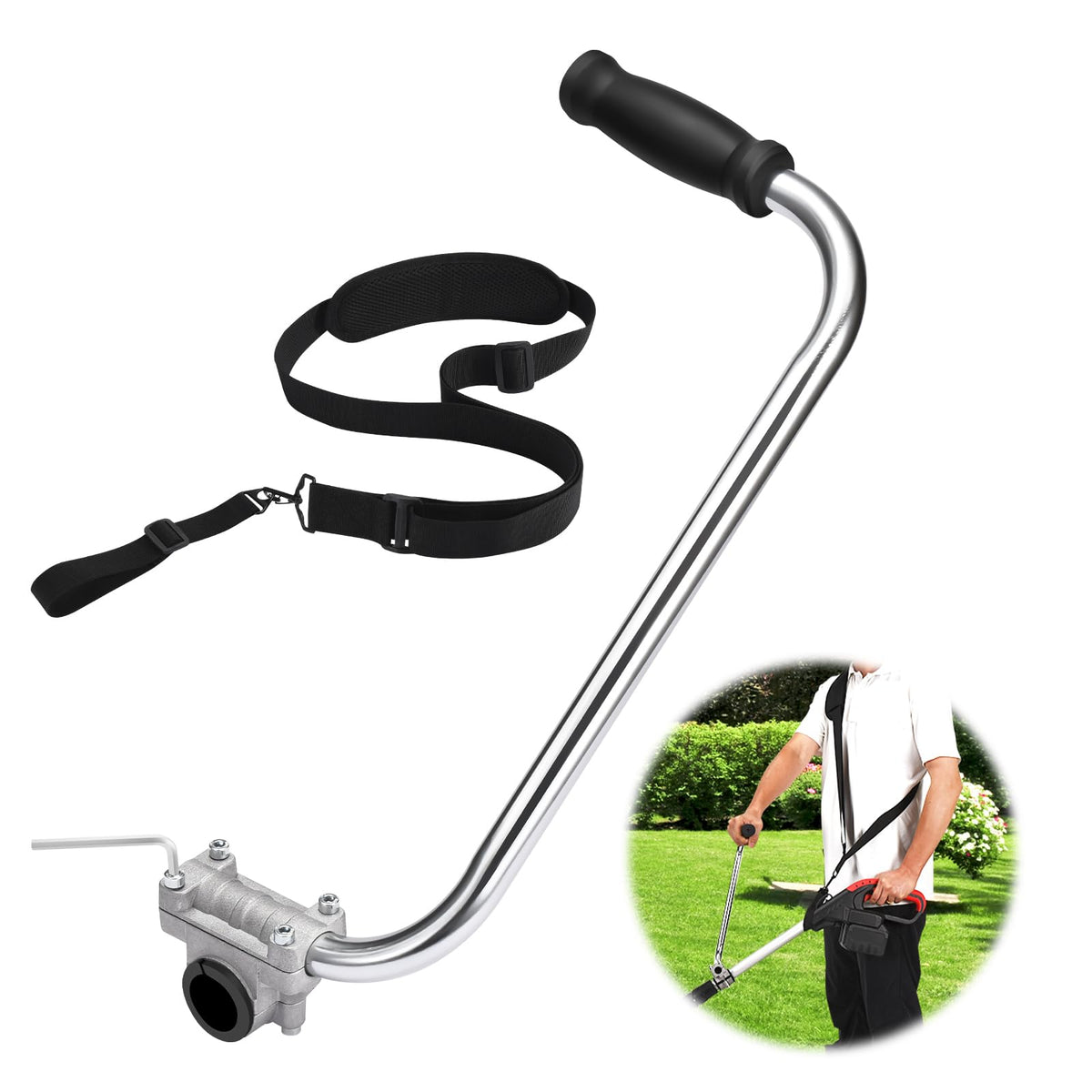 ZZM front view of handle mounted showing secure grip and improved control